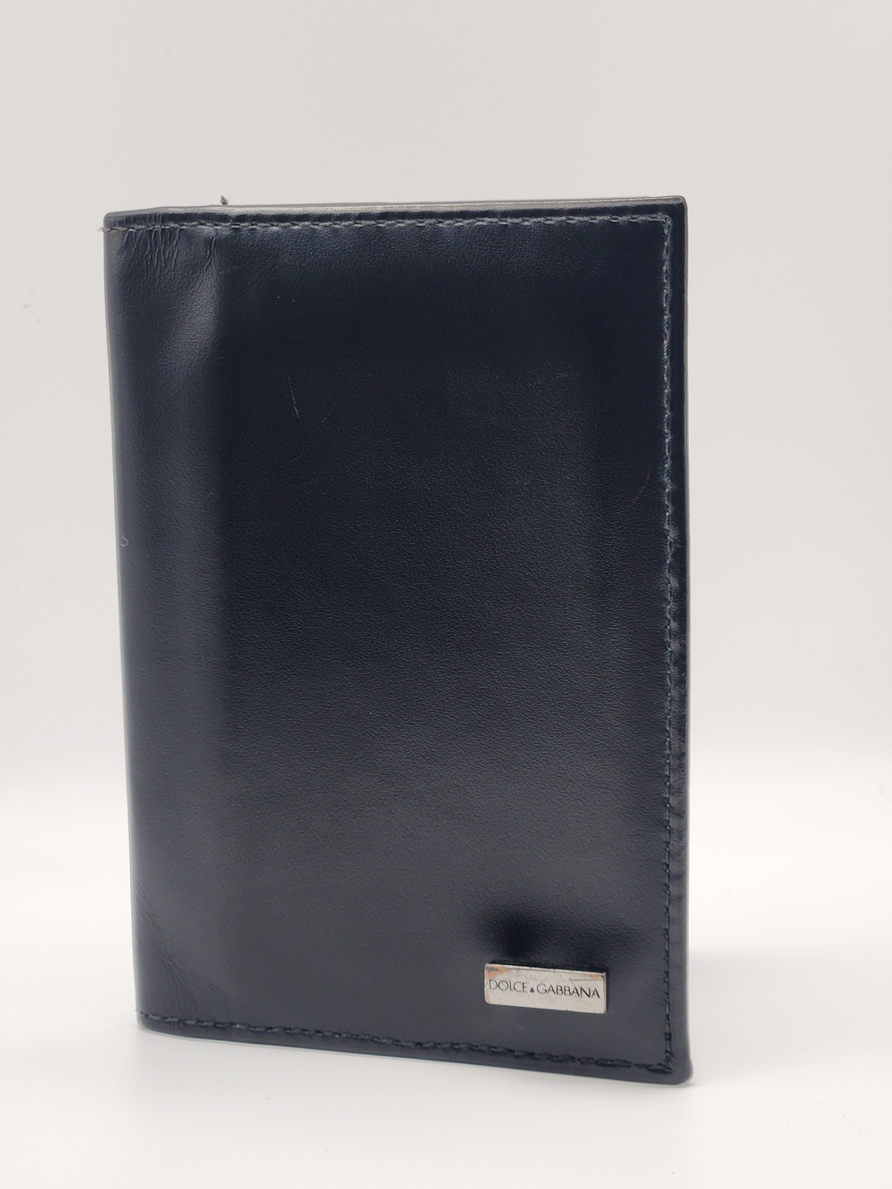 Dolce & Gabbana Black Leather Bifold Card Holder Wallet